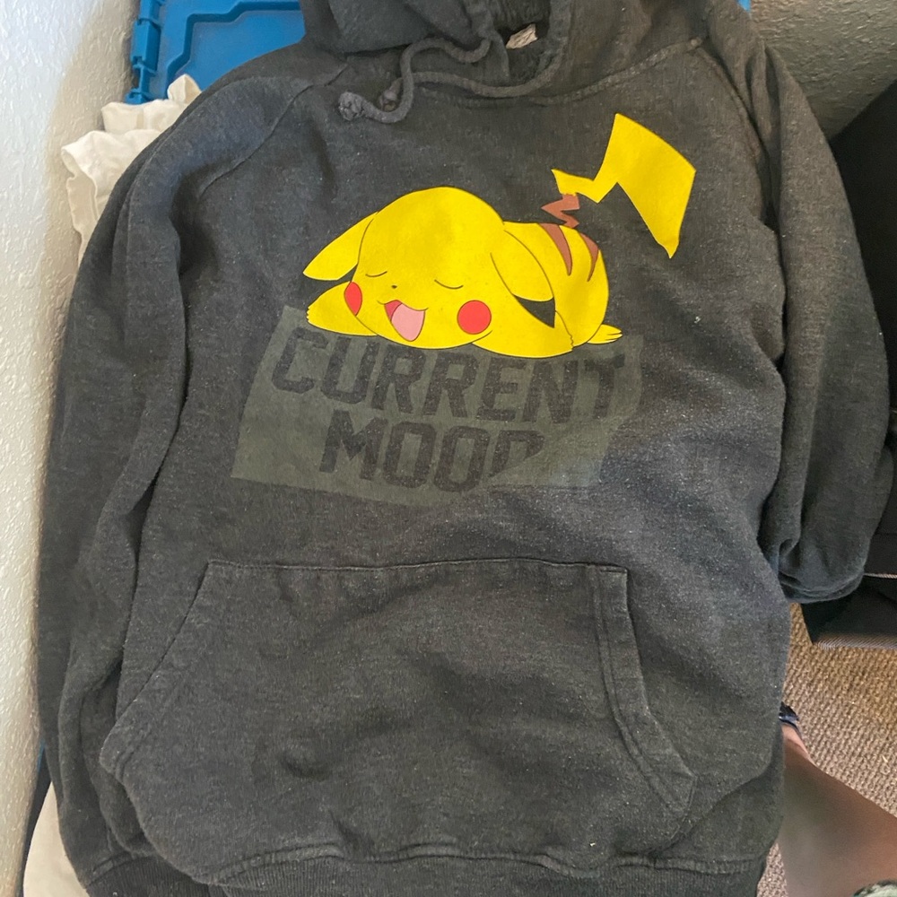 Gray Pikachu Hoodie - Current Mood